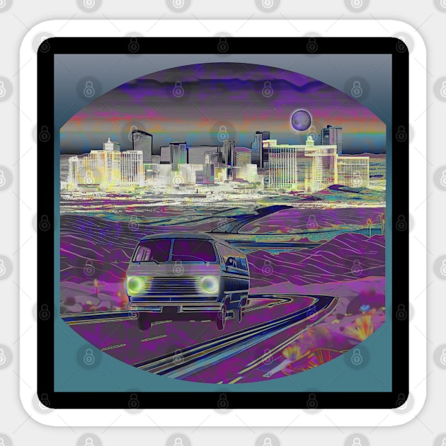 Van life batik Las Vegas Desert landscape overland hippie grateful dead company phish batik tie dye Sticker by Aurora X